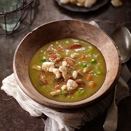 Erwtensoep uit Zwolle met krokant spek